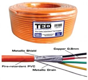 Cablu incendiu JE - H (ST) H E30/E90 2 X 2 X 0,8 portocaliu rola 500ml TED002471 